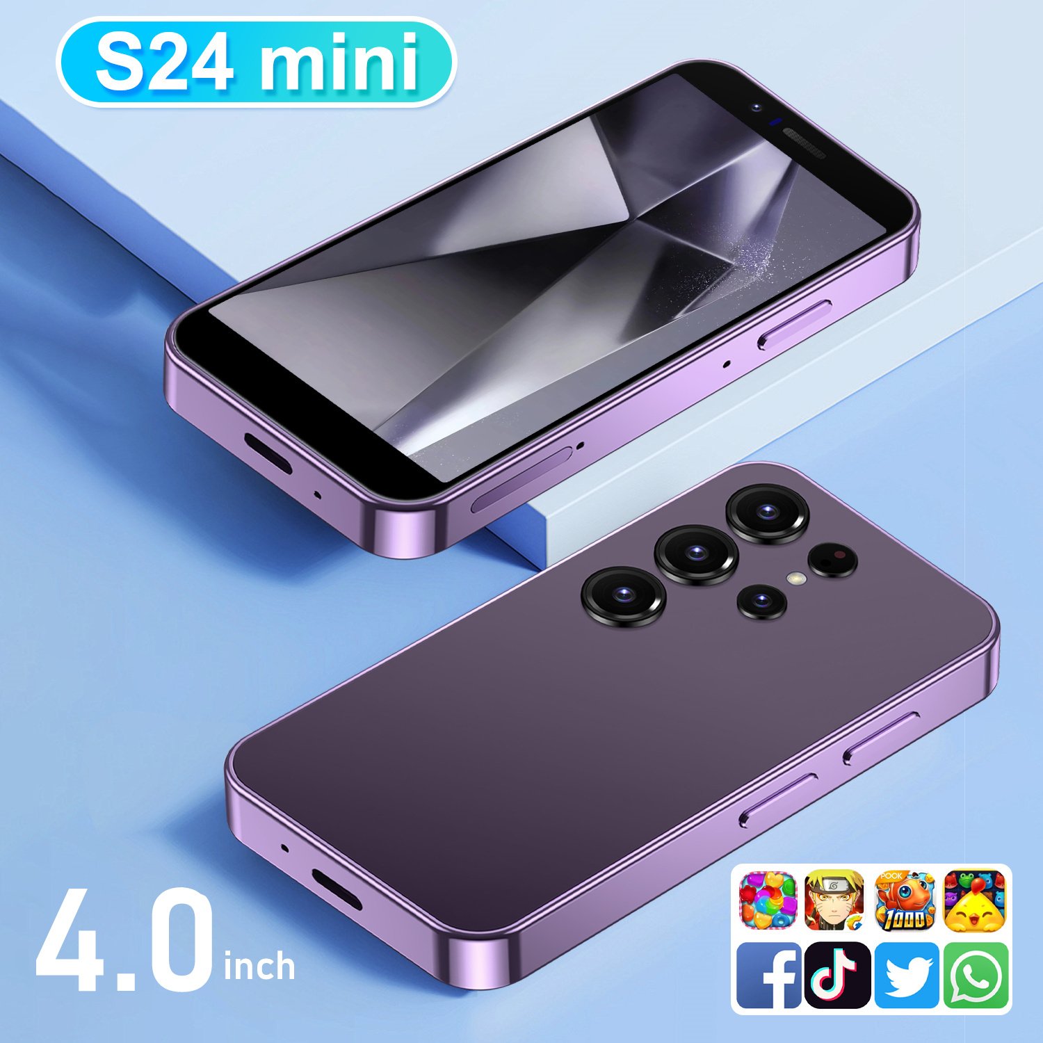 2024 New popular S24 mini cell phone unlocked dual SIM card IPS Screen WiFi & GPS 3G Smart Pocket Mini Android Phone